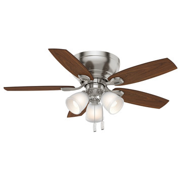 Casablanca 44" Durant 3 Light Brushed Nickel Ceiling Fan With Light