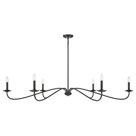 6-Light Chandelier, Matte Black