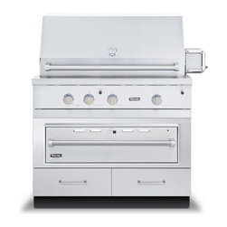 Viking 42" Grill Base Cabinet With Warming Drawer Access, Stainless | VQWO4120SS - Outdoor Grills