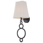 Uttermost - Uttermost Brambleton 1 Light Bronze Sconce - Classic Gentle Curves Give Wonderful Detail On This 1 Lt. Wall Sconce In Deep Weathered Bronze Finish With Beige Linen Hardback Shade. With 1-60 Watt Max, Candelabra Socket.