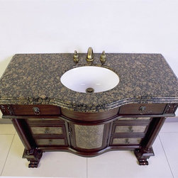 Antique 60 inch Dark Cherry Antique Single Sink Vanity - Bathroom Vanities And Sink Consoles