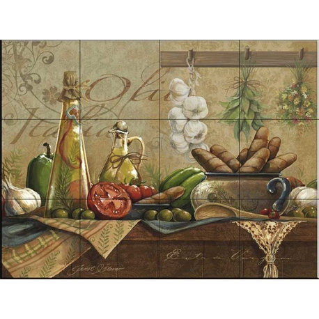 Tile Mural, Olio D Olive by Janet Stever