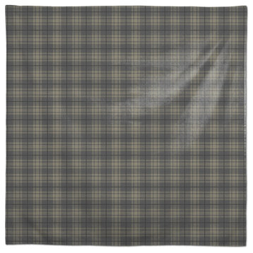 Dark Gray Plaid 58x58 Tablecloth