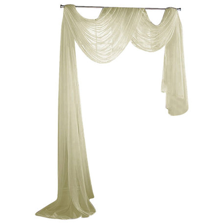 Sheer Voile 216" Long Window Scarf Swag