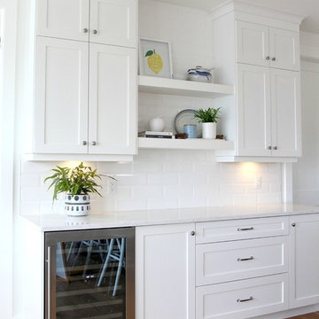 White and Navy Blue Kitchen - New Home