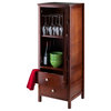 Winsome Brooke Jelly Transitional Solid Wood Cupboard in Walnut