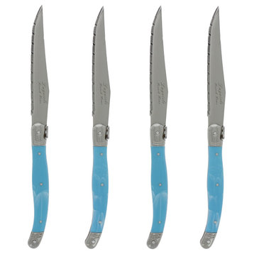 French Home Laguiole Steak Knives, Set of 4, Faux Turquoise