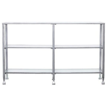 Jaymes, Glass 3-Tier Console Table, Media Stand, Silver