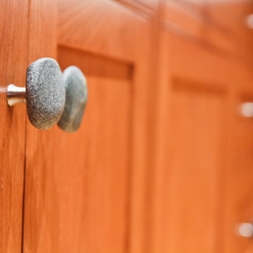 Craftsman Cherry Cabinetry and Hardware Detail – Manchester MA