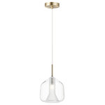 ET2 - ET2 Deuce 1-Light LED Pendant E10044-18SBR, Satin Brass - A collection of glass in glass pendants in 3 shapes and 2 finish combinations epitomizes classic contemporary design. Available in either Clear over Frost with Satin Brass accents or Smoke over Frost with Polished Chrome.