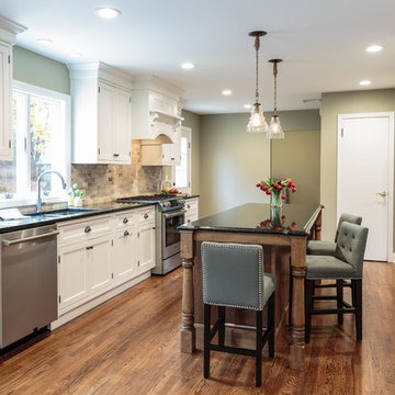 Farmhouse Kitchen with Wood Island
