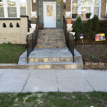 Flagstone Walkway in Washington DC with Rails, 16th St Heights NW