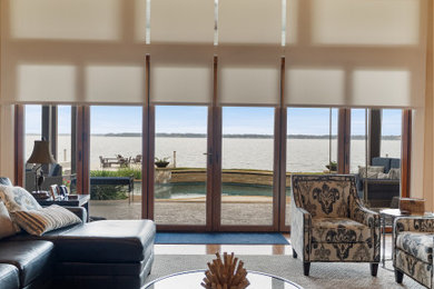 Inspiration for a coastal living room remodel in Houston