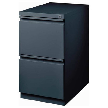 Hirsh 20-in Deep Mobile Pedestal 2-Drawer File/File. Full Width Pull in Charcoal