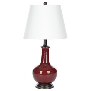 Carolanne Ceramic Lamp (Set of 2) - Red, White Shade