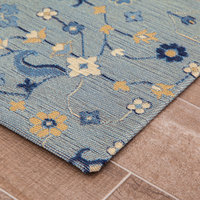 Tabrix Blue and Beige Rug'd Chairmat, 40"x54", .25" Pile Height