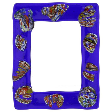 GlassOfVenice Murano Glass Fanciful Photo Frame 5X7 In Lampworked Glass #3