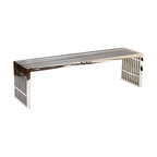 Gridiron Large Stainless Steel Bench, Silver
