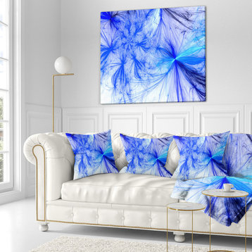 Christmas Fireworks Blue Abstract Throw Pillow, 18"x18"