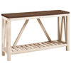 Walker Edison 52" A-Frame Rustic Wood Entry Console Table in White Oak