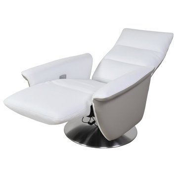 Oslo Dual Full Leather Motion Recliner in White