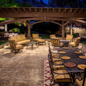 Trapezoid Pergola for Irregular Landscaping w/Awning