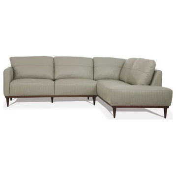 Sectional Sofa Airy Green Leather
