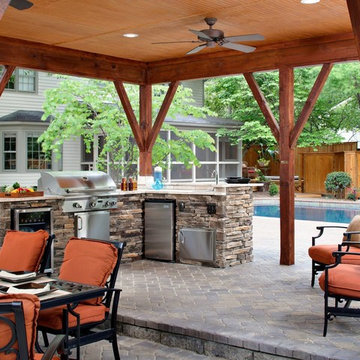 Outdoor Living Space - Stone Patio, Covered Patio, Outdoor Kitchen, Fire Pit