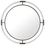 Meridian Furniture - Ghost Mirror, Acrylic/Brushed Silver, Round - Set the elegance bar high with the addition of this Ghost round mirror to your room. This sophisticated mirror is uber contemporary with its acrylic and brushed silver design that's nothing short of spectacular from all angles. The large size makes this Ghost mirror a fitting choice for the area above your bathroom sink or dressing area, or add it to a foyer or entryway wall to greet guests in refined style. The mirror comes with all mounting hardware needed for hanging.