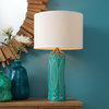 Tabitha Ceramic Table Lamp, Turquoise