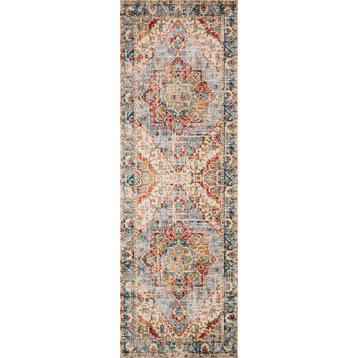 Antique Inspired Isadora Area Rug, Oatmeal/Multi, 2'7"x8'