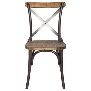 Rhodes Dining Chair Matt Gunmetal With Walnut Wood Seat, Set of 2