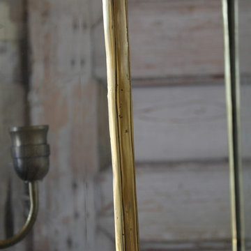 Pair of English Gilt Bronze Lantern Lights with Etched Glass