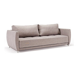"Innovation USA" Curvature Deluxe Excess Mixed Dance Grey Sofa with Stainless St - Sleeper Sofas