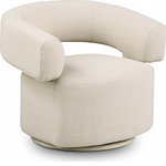 Meridian Furniture - Niya Linen Textured Fabric Upholstered Swivel Accent Chair, Beige - Transform your living area into a contemporary haven with the stunning Niya Linen Textured Fabric Swivel Accent Chair. The chair features a luxurious beige linen textured fabric upholstery that oozes sophistication and style. The swivel chair design adds a touch of elegance and functionality to the room, while the art deco-inspired accents showcase your impeccable taste in home decor. Whether you're entertaining guests or relaxing with a good book, the Niya accent chair is the perfect addition to your home.
