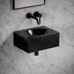Blue Limestone Marble Coco Wall Hung Basin 400mm - Bathroom Sinks