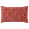 Jaipur Living Colinet Trellis Lumbar Pillow, Dark Pink/Pink, Down Fill