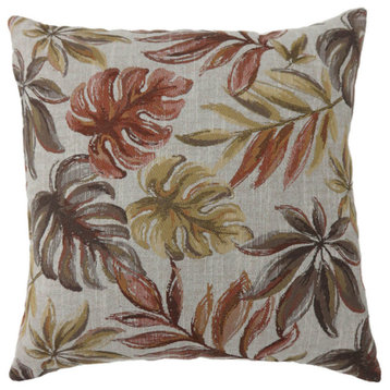 Contemporary Style Leaf Designed Set Of 2 Throw Pillows Red - Saltoro Sherpi