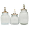 Set of 3 Clear Glass Decorative Jars 561721