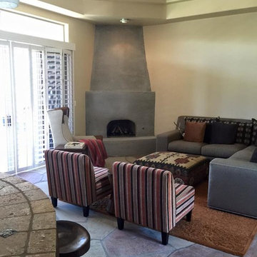 Modern eclectic southwest style fireplace