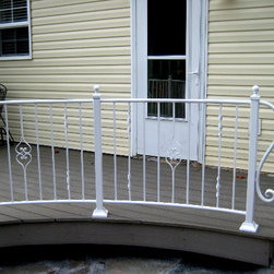r031 Custom Curved Iron Railings in white - Products