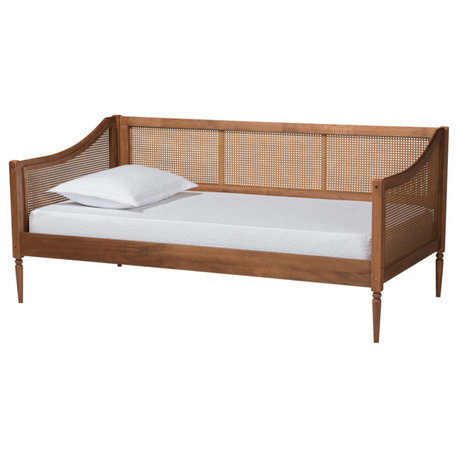 Matt Mid-Century Twin Size Daybed, Walnut Brown