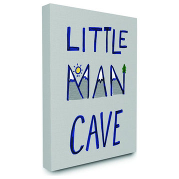 Kids Little Man Cave Word Boys Grey, 30"x40"