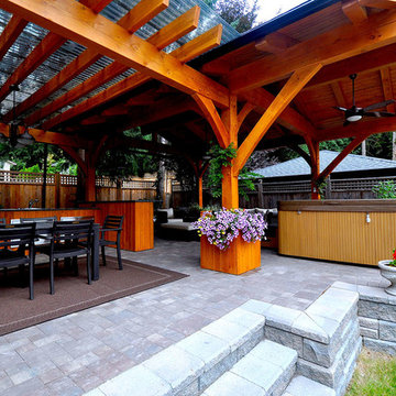 Cedar Timber Pavilion Outdoor Kitchen
