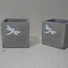 Dragonfly Concrete Square Pot Planter, Set of 2