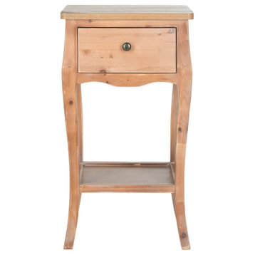 Billie End Table With Storage Drawer Honey Natural