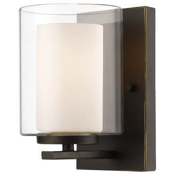 Z-Lite 426-1S-OB Willow 1 Light Wall Sconce in Olde Bronze