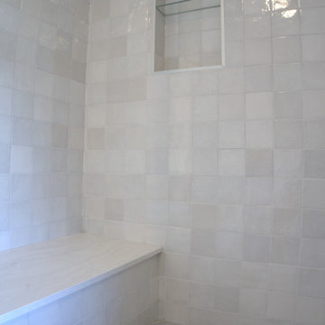 Custom Shower Bench & Hexagon Floor Tile