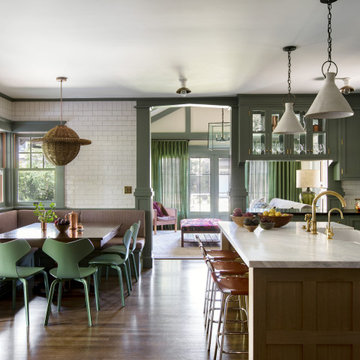 Kitchen and Breakfast Area of a historic Craftsman residence in Santa Monica, CA