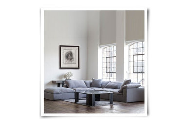 Andrew Martin Truman Sectional Sofa Grey Linen